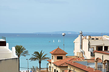 Hostal Playa de Palma in S'Arenal, Mallorca Strand